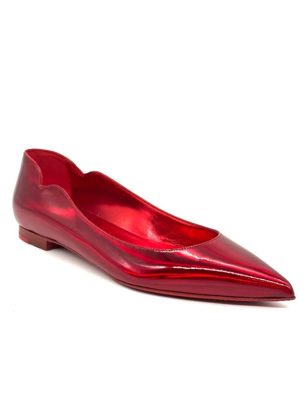 Christian Louboutin HOT CHICKITA Scallop Patent Ballerina Flat Shoes Loubi - Picture 8 of 16